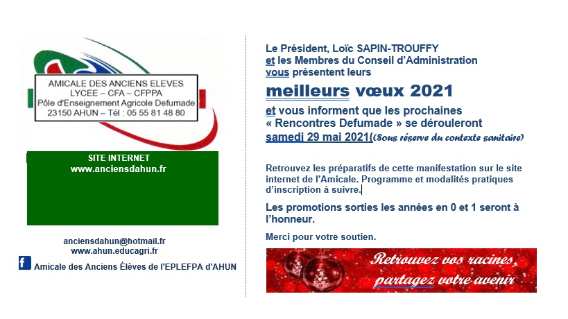 Bonne et heureuse année 2021