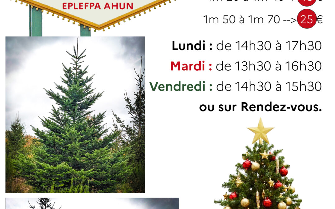 Vente de sapins de Noël au Lycée Agricole d’Ahun