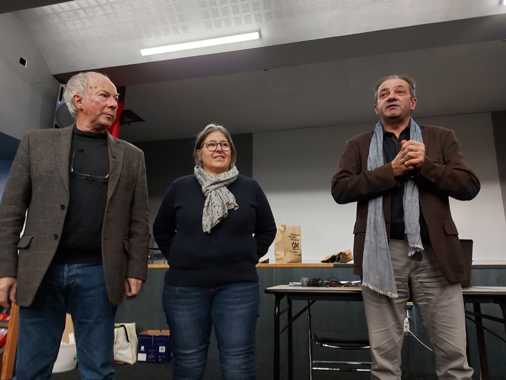 Dominique Marcicaud Président des Anciens d'Ahun, Dominique Carrère directrice de l'exploitation, Olivier Tourand président de CA de l'EPLEFPA